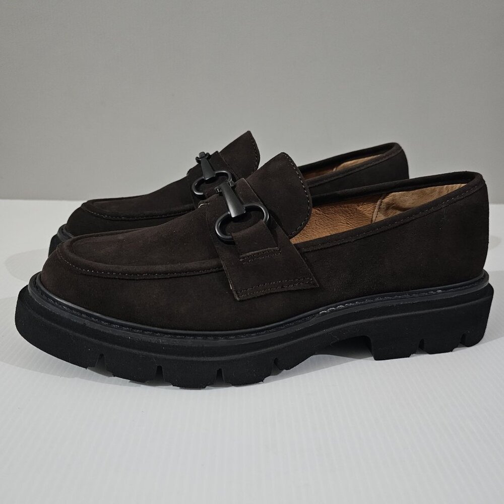 Sofft Satara Chunky Horsebit Loafer Lug Sole Chocolate Brown Suede Size 9.5 - Picture 12 of 12